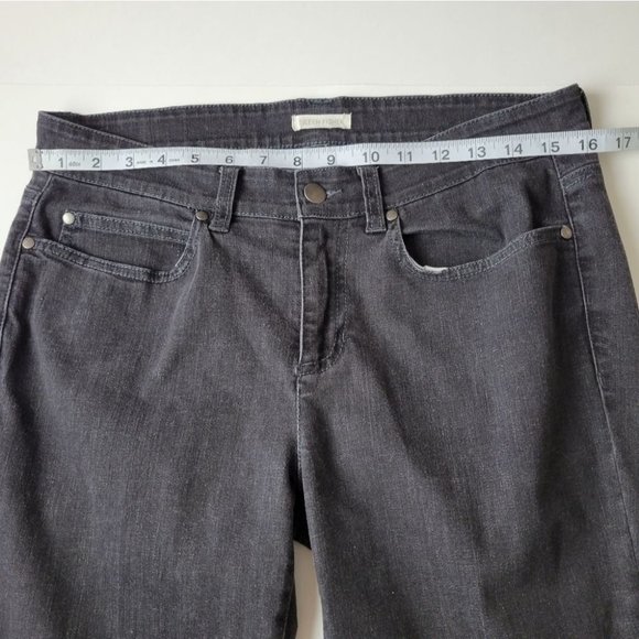 eileen Fisher Straight Leg Jeans Organic Cotton Black 10 - Picture 7 of 10